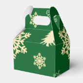 Groene Kerstmis met Cream Snowflakes Bedankdoosjes (Voorkant Zijde)