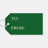 Groene Kerstmis met Cream Snowflakes Cadeaulabel (Achterkant Horizontaal)