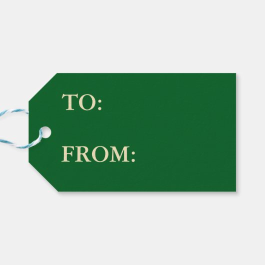 Groene Kerstmis met Cream Snowflakes Cadeaulabel (Achterkant Horizontaal)