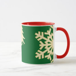 Groene Kerstmis met Cream Snowflakes Mok