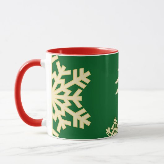 Groene Kerstmis met Cream Snowflakes Mok (Links)
