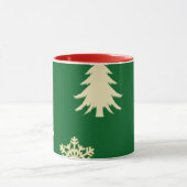 Groene Kerstmis met Cream Snowflakes Mok (Midden)