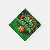 Groene Kerstmis met Gouden Bellen Cocktail Servet (Hoek)