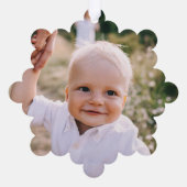 groene Kerstmis minimale botanische foto Ornament Kaart (Achterkant)