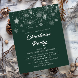 Groene Kerstmis Party Budget Uitnodiging