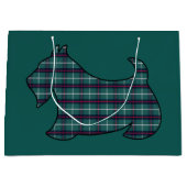 Groene Kerstmis Plaid Schotse Terrier Gift Bag Groot Cadeauzakje (Voorkant)