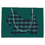 Groene Kerstmis Plaid Schotse Terrier Gift Bag Groot Cadeauzakje (Achterkant)