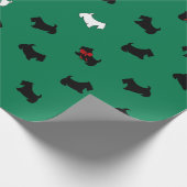 Groene Kerstmis Schotse Terrier Inpakpapier (Hoek)