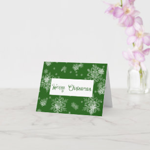 Groene Kerstmis Sneeuwvlokken Wenskaart Kaart
