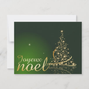 Groene Kerstmotief met vergulde Kerstboom Kaart
