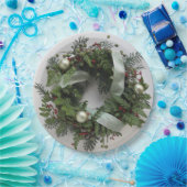 Groene kerstmug papieren bordje (Feest)