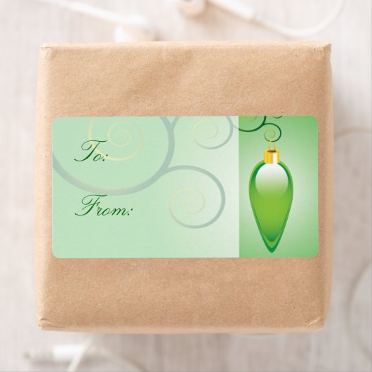 Groene kerstornament Gift Labels (Insitu)
