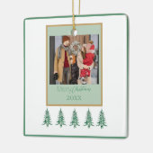 Groene Kerstpagode Bomen 1-Foto Lijst Keramisch Ornament (Links)