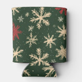 Groene kerstpatronen blikjeskoeler (Achterkant)