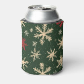 Groene kerstpatronen blikjeskoeler (Blikje Achterkant)