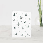 Groene kerstpineboom gevouwen notitiekaart (Achterkant)