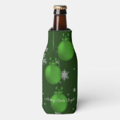Groene kerstsierbekistingsfles flesjeskoeler (Fles Voorkant)