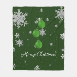 Groene kerstsierbloemen Fleece Blanket
