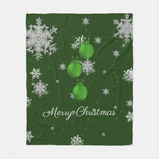 Groene kerstsierbloemen Fleece Blanket Deken (Voorkant)