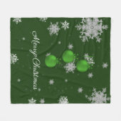 Groene kerstsierbloemen Fleece Blanket Deken (Voorkant (Horizontaal))