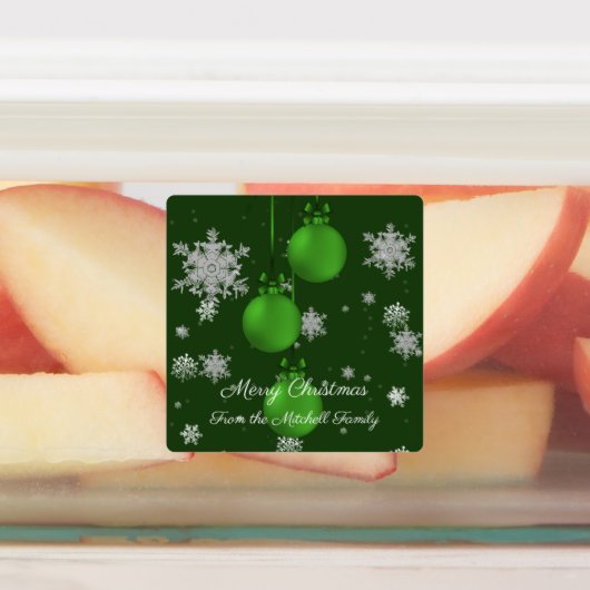 Groene kerstsieretiketten labels (Aangebracht)