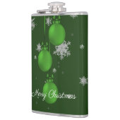 Groene kerstsierfeestfles heupfles (Links)