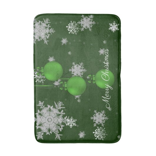 Groene kerstsierplanten Bath Mat (Voorkant Verticaal)