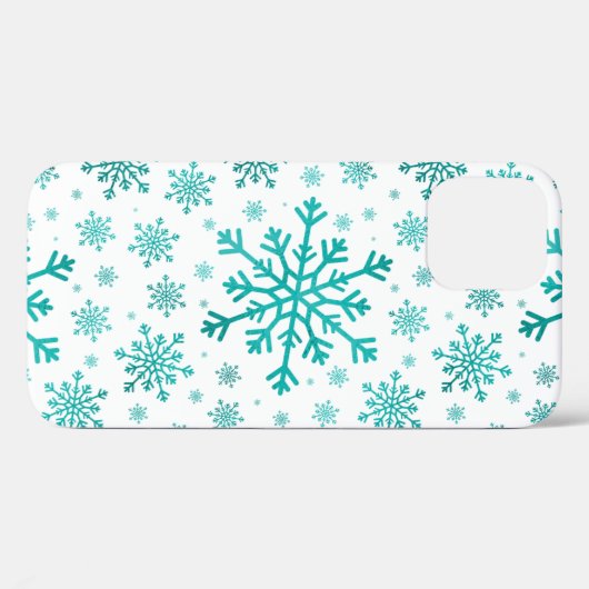  groene kerstsnowflakes op winterwit Case-Mate iPhone case (Achterkant (horizontaal))