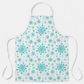  groene kerstsnowflakes op winterwit schort (Voorkant)