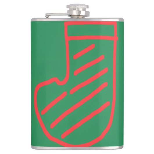 Groene Kerstsok aan de Groene Heupfles (Voorkant)
