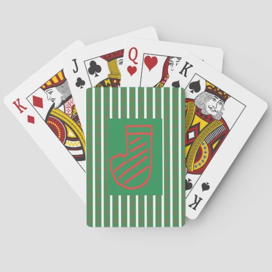 Groene Kerstsok aan de Groene Pokerkaarten (Achterkant)