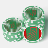 Groene Kerstsok op Groen Poker Chips (Opstapeling)