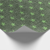 Groene Kerststerren Jute Cadeaupapier (Hoek)