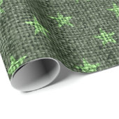 Groene Kerststerren Jute Cadeaupapier (Rol Hoek)