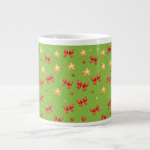 Groene Kerststerren & Strik Mok (Voorkant)