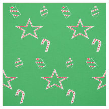 Groene kerststoffen met polka stippen