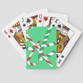 Groene Kerststok Scene Pokerkaarten (Achterkant)