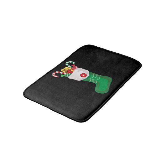 Groene kerststop badmat (Gekanteld)