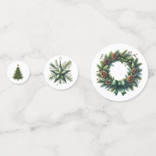 Groene Kersttafel Scatter of Confetti (Achterkanten)