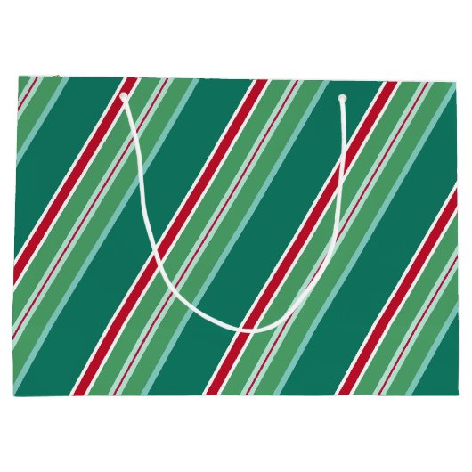 Groene kersttas met Snoep, stripes voor grote cade Groot Cadeauzakje (Achterkant)
