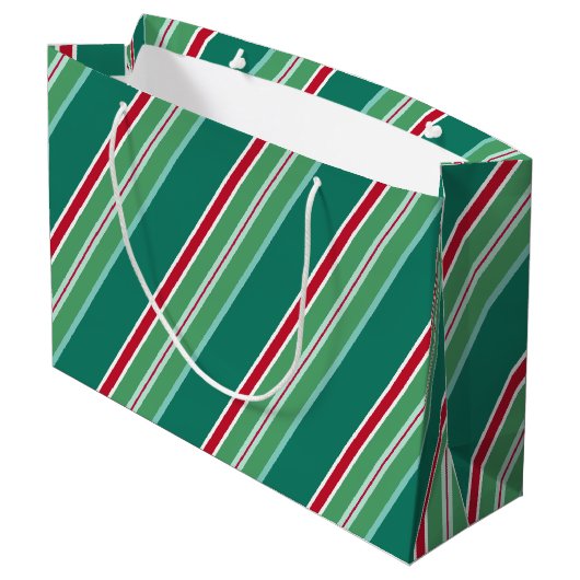 Groene kersttas met Snoep, stripes voor grote cade Groot Cadeauzakje (Achterkant Gekanteld)