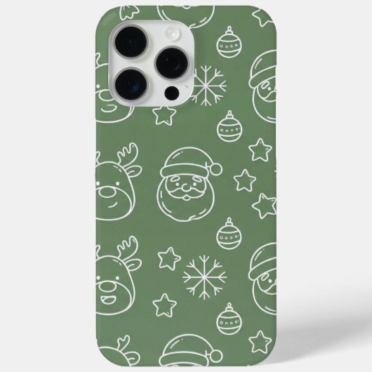 Groene kersttextuur met feestelijke elementen Case-Mate iPhone case (Achterkant)