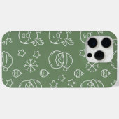 Groene kersttextuur met feestelijke elementen Case-Mate iPhone case (Achterkant (horizontaal))