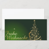 Groene kerstthema met gouden kerstboom bedankkaart (Voorkant / Achterkant)