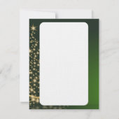 Groene kerstthema met gouden kerstboom kaart (Achterkant)