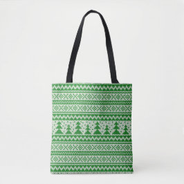 Groene Kersttrui All-Over-Print Tote Tas