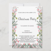 Groene kerstuitnodigingen kaart (Voorkant)