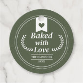 Groene Kerstvakantie Baking Gift Bedankjes Labels (Voorkant)