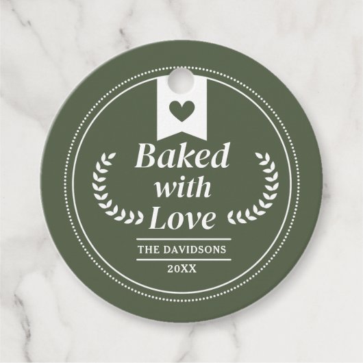 Groene Kerstvakantie Baking Gift Bedankjes Labels (Voorkant)