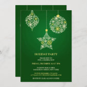 Groene Kerstvakantie feestuitnodiging Kaart (Voorkant / Achterkant)